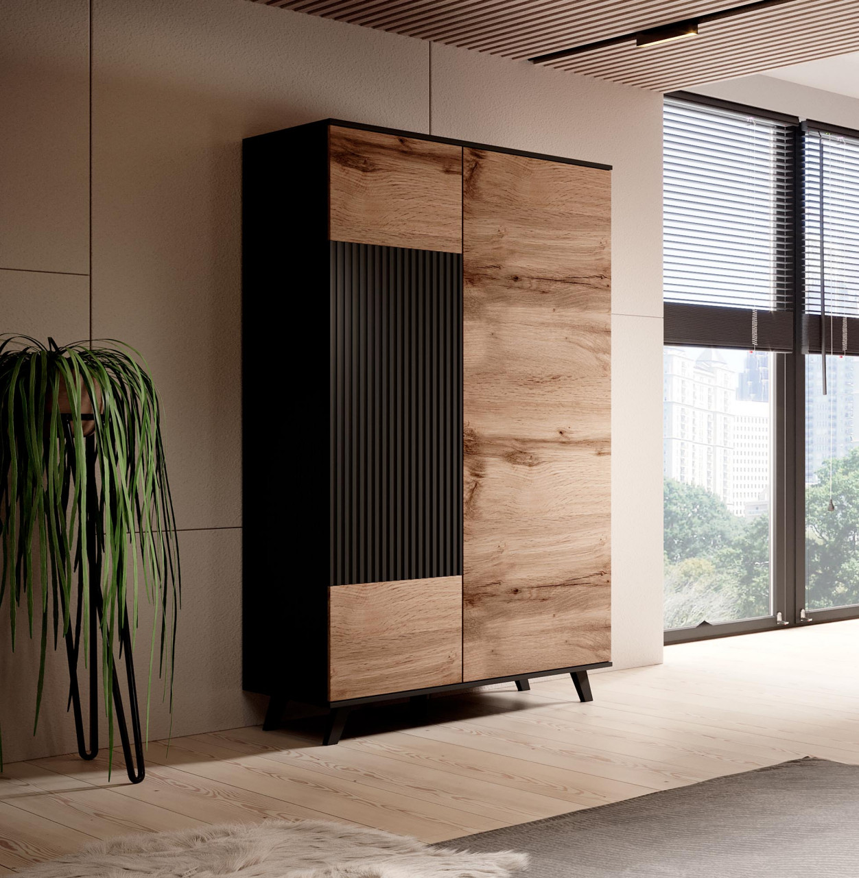 Poze Dulap Random S-1 stejar wotan/negru