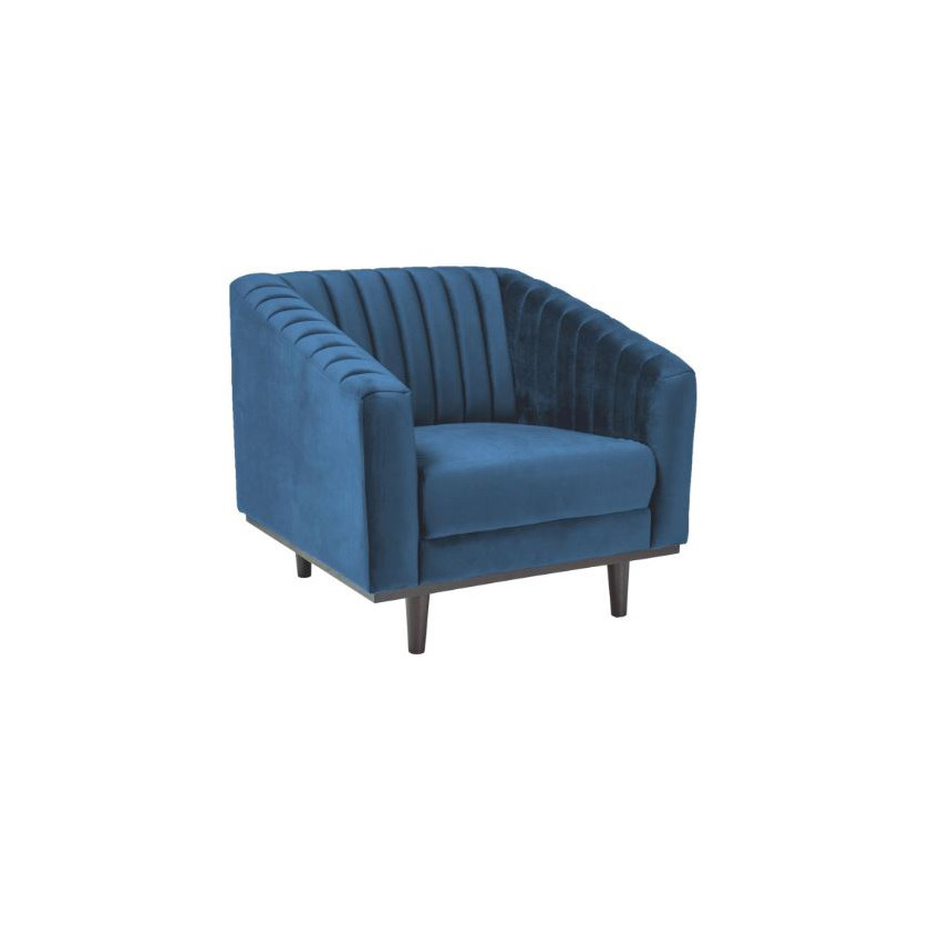 Poze Fotoliu catifea Asprey 1 albastru - H 78 cm