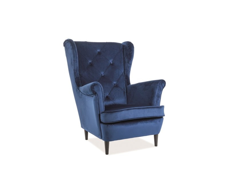 Fotoliu lady velvet bleumarin blu86/wenge