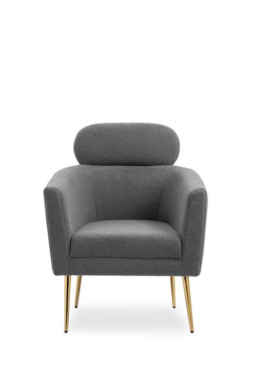 Poze Fotoliu plusat Melisa gri/gold - H96 cm