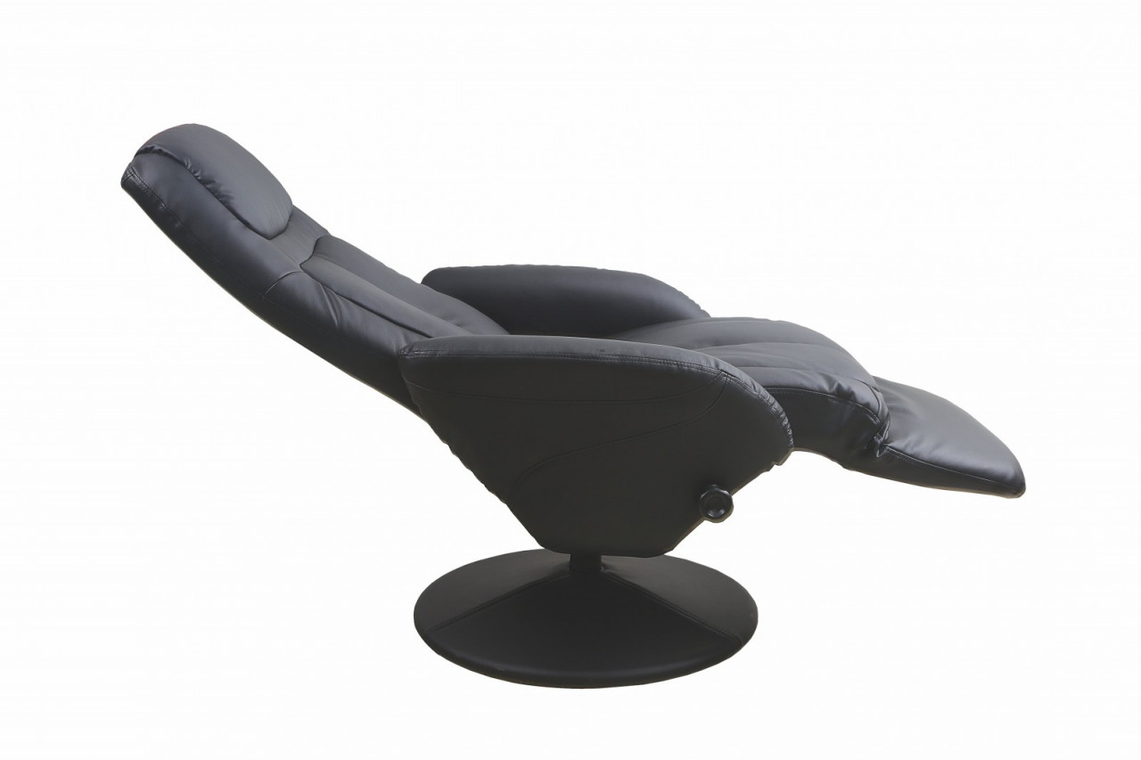 Poze Fotoliu recliner tapitat Pulsar negru - H 85-106 cm