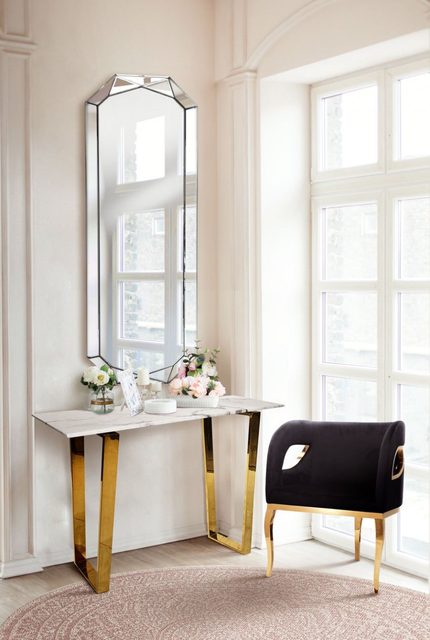 Poze Fotoliu tapitat Morello negru/gold – H78 cm