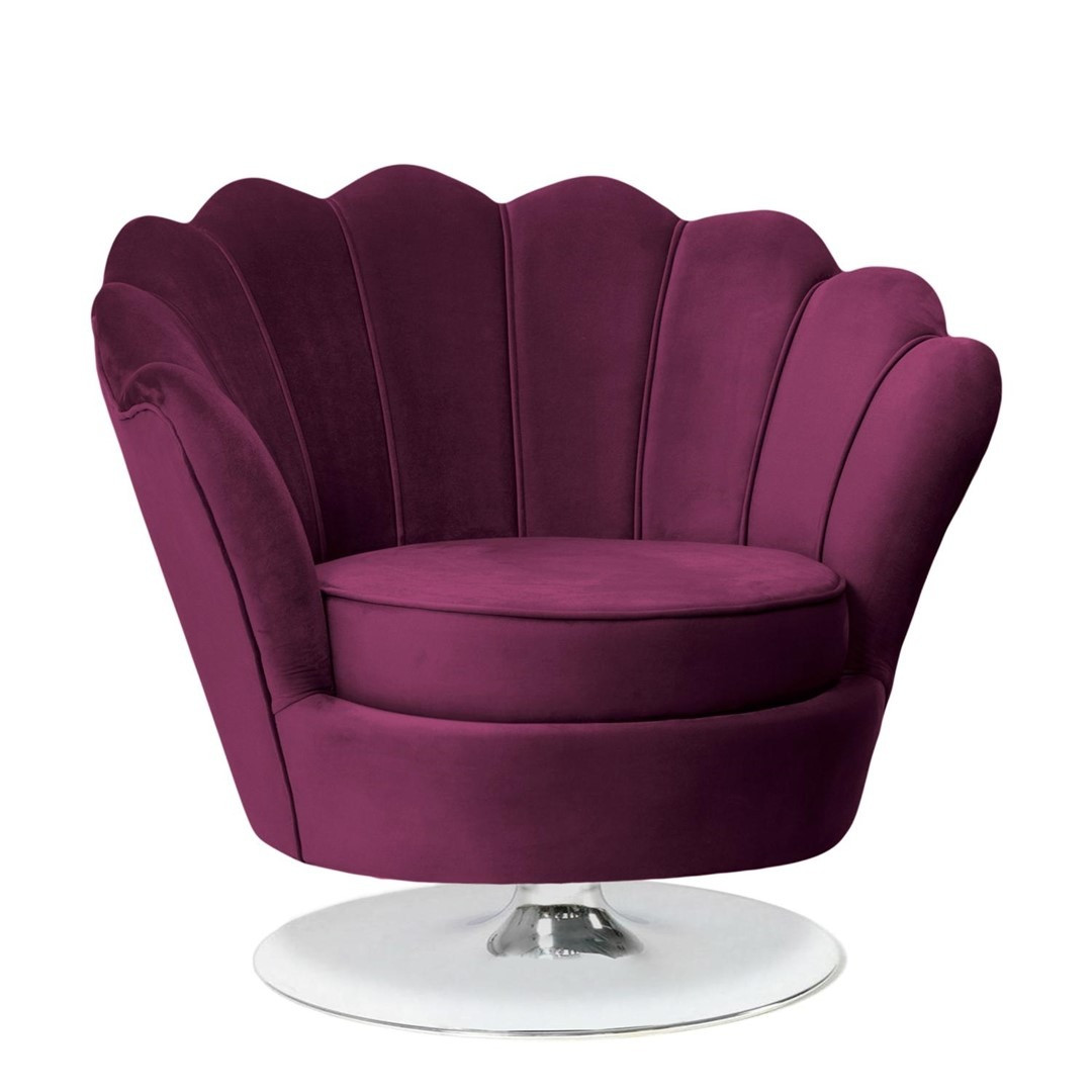 Poze Fotoliu tapitat Muszelka burgundy rotativ – H82 cm