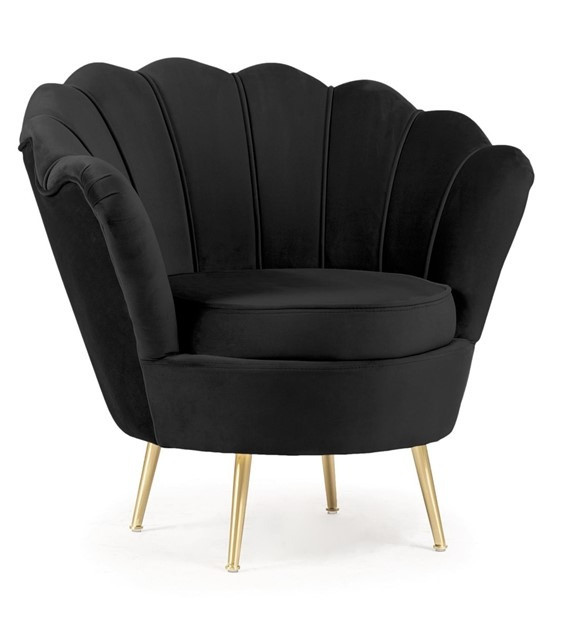 Poze Fotoliu tapitat Muszelka negru – H82 cm