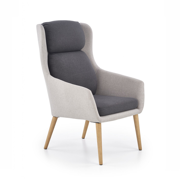 Poze Fotoliu tapitat Purio gri inchis-deschis - H 103 cm