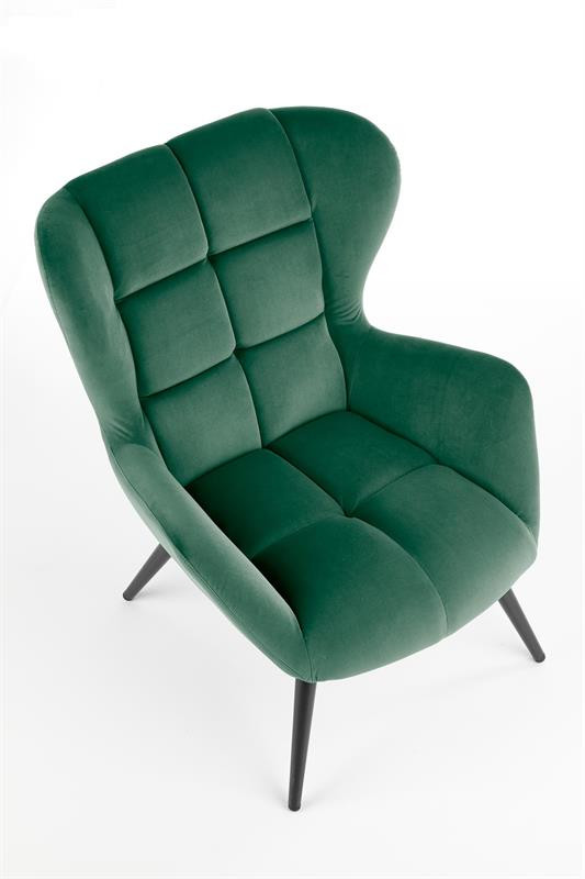 Poze Fotoliu tapitat Tyrion catifea verde - H91 cm