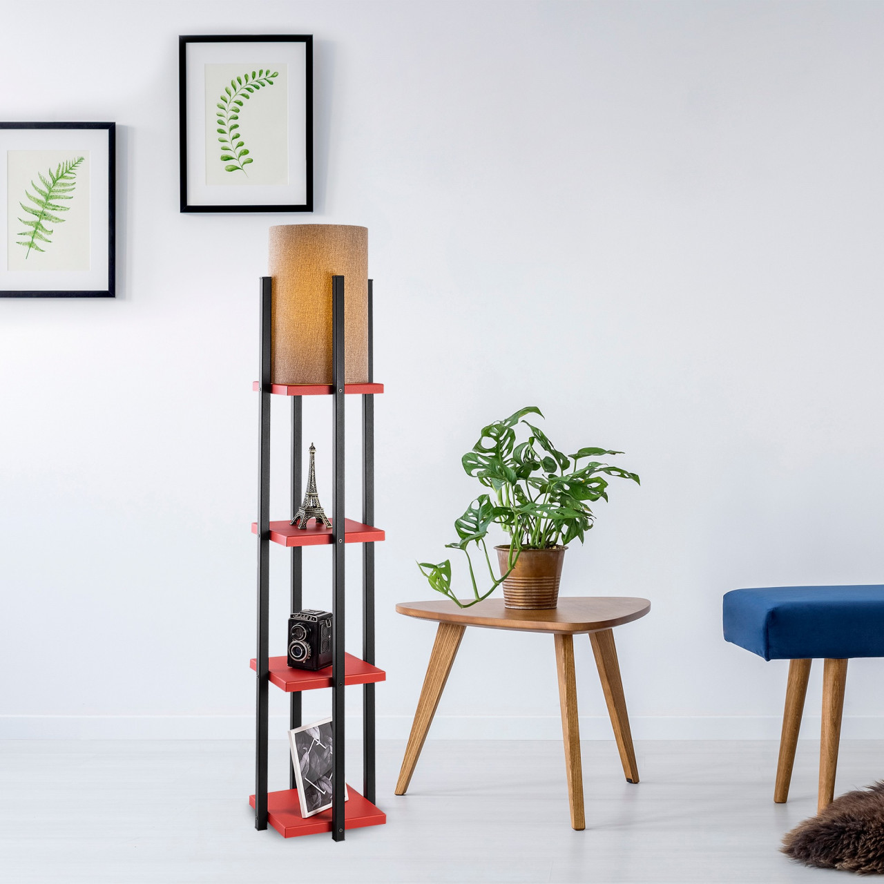 Poze Lampadar 7118 negru/rosu