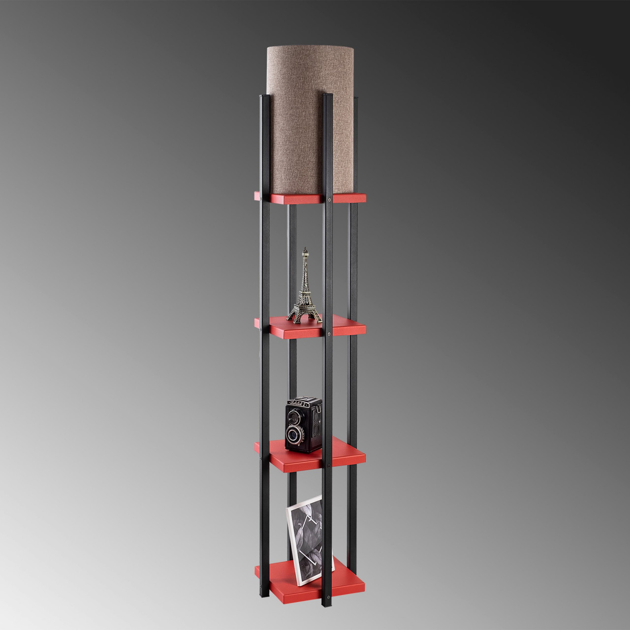 Poze Lampadar 7118 negru/rosu