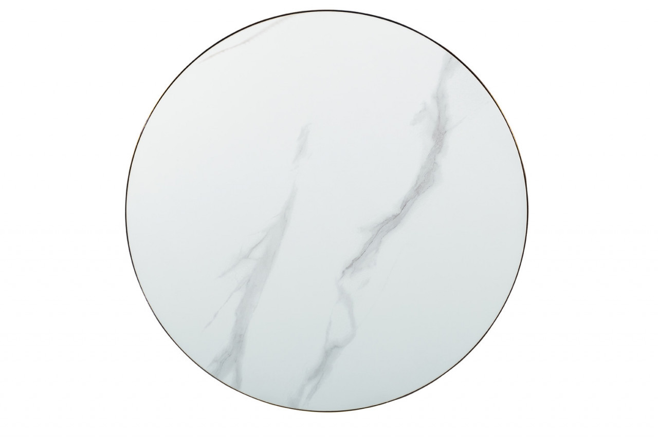 Poze Masa de cafea Gemini marmura alba/negru/auriu - d50 x h56 cm