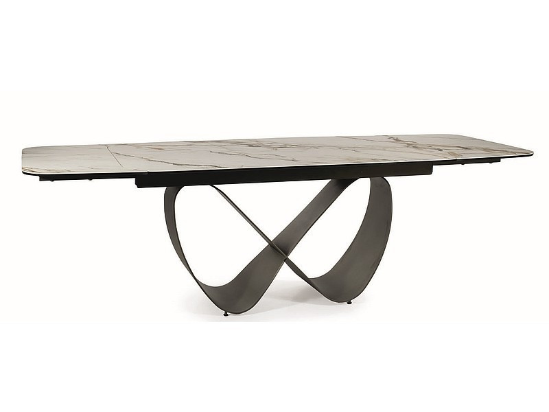 Masa extensibila infinity ceramic alb/maro - l160-240 cm