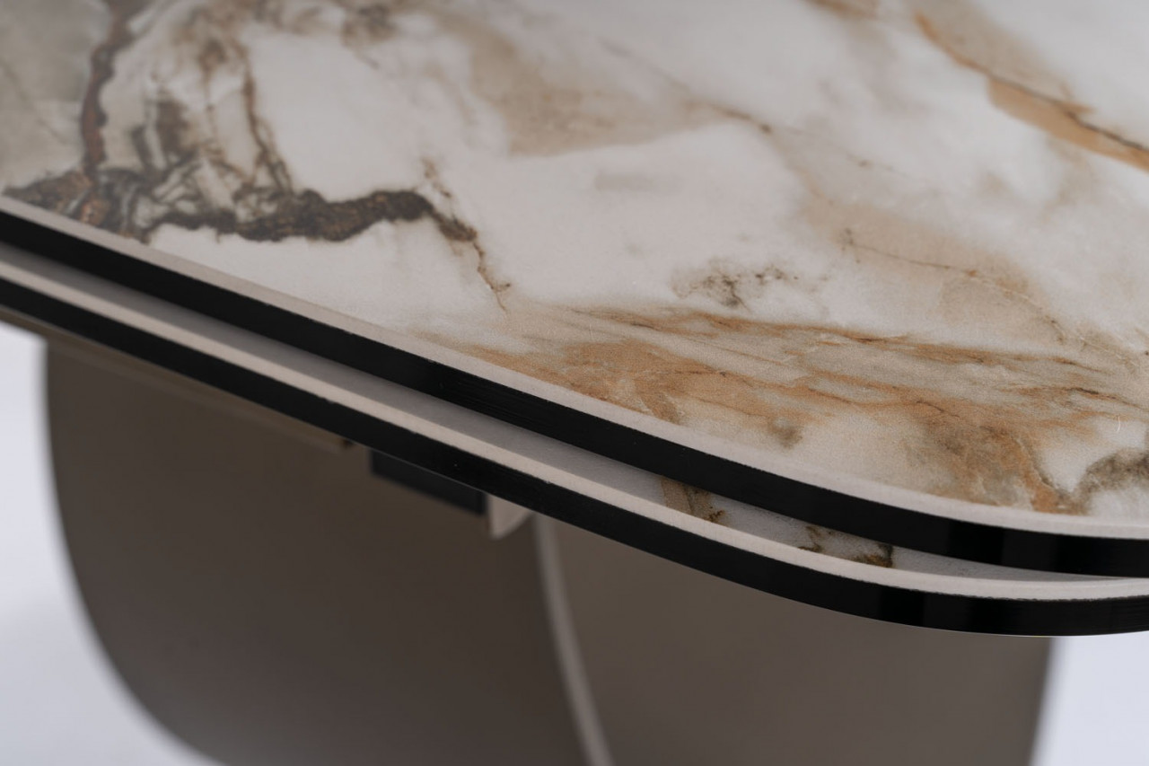 Poze Masa extensibila Infinity Ceramic alb/maro - L160-240 cm