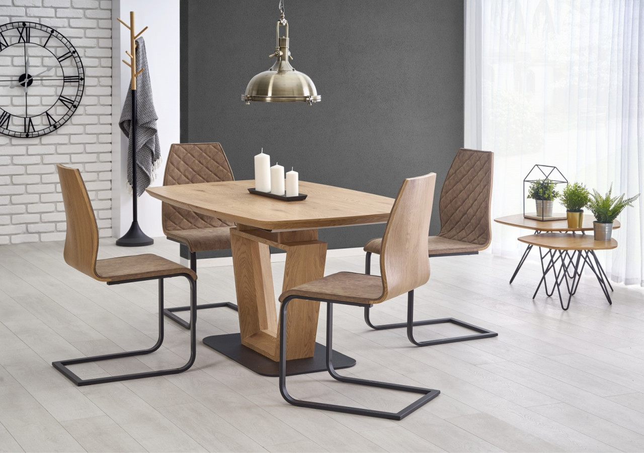 Poze Masa extensibila MDF + metal Blacky - L 160-220 x l 90 x h 76 cm