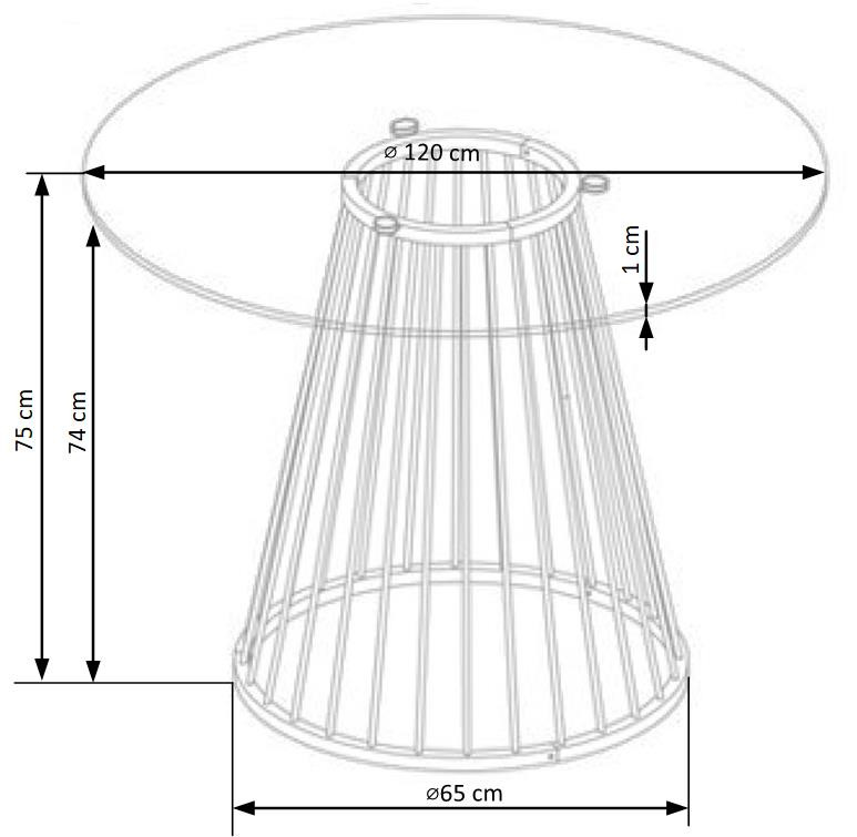 Poze Masa Liverpool sticla - d120xh75 cm