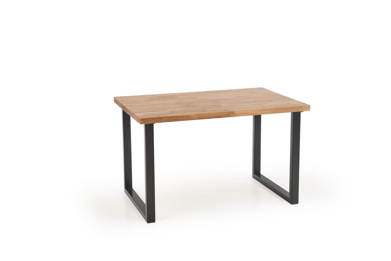 Poze Masa Radus 120x78 cm lemn masiv - stejar natural/negru