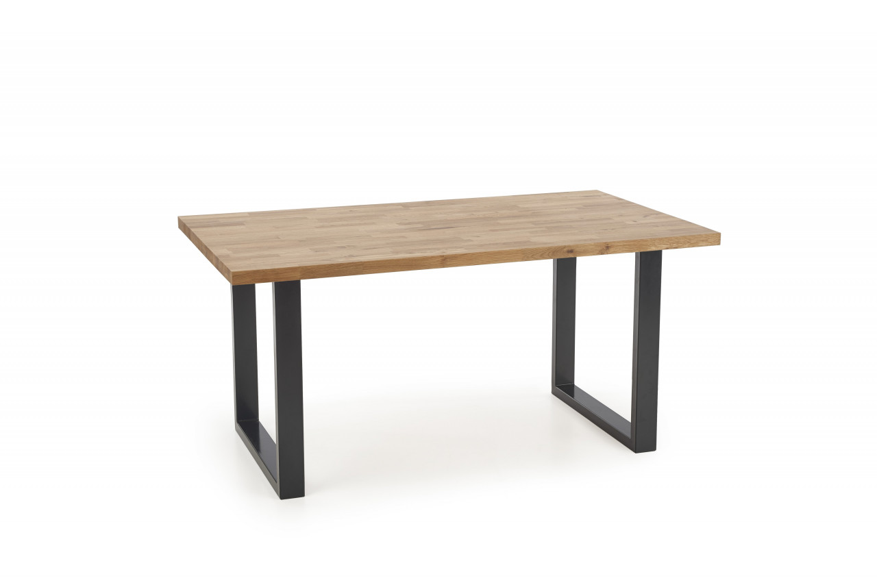 Poze Masa Radus 160x90 lemn masiv - stejar natural/negru