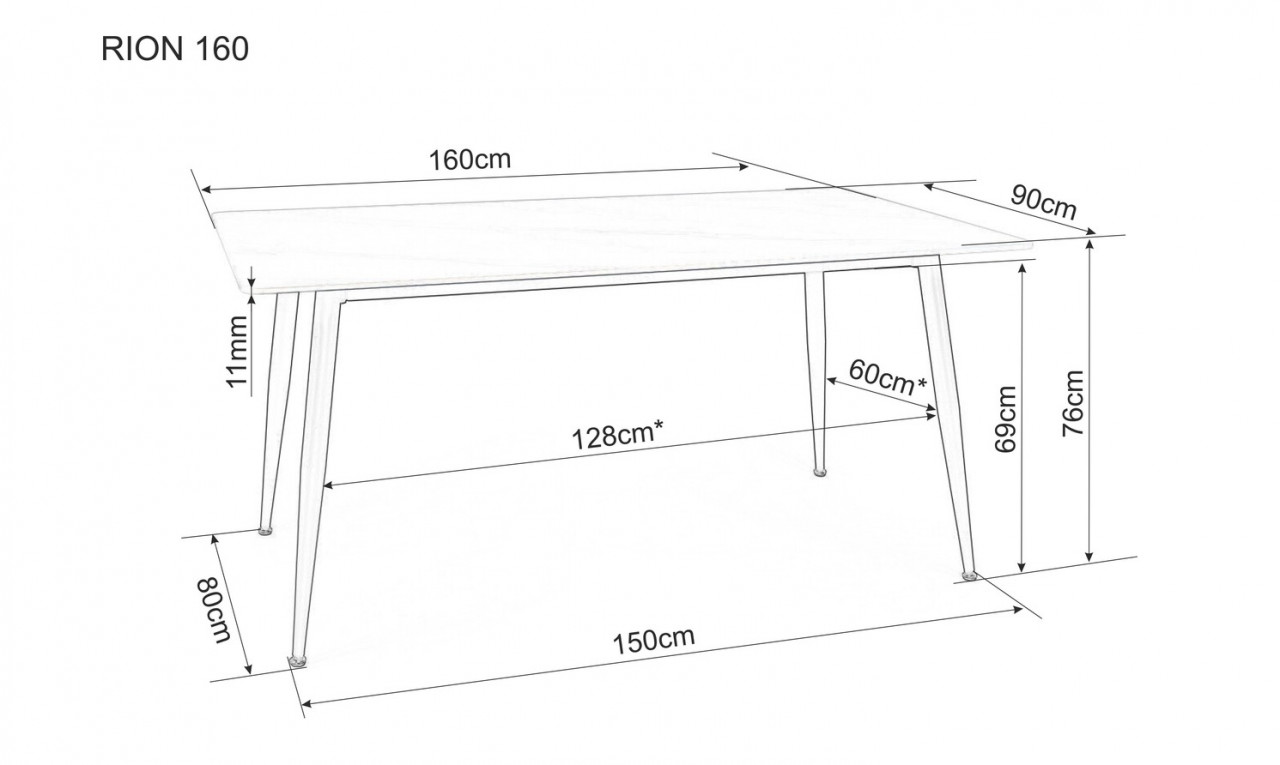 Poze Masa Rion marmura alba/negru mat – L160xl90xh76 cm