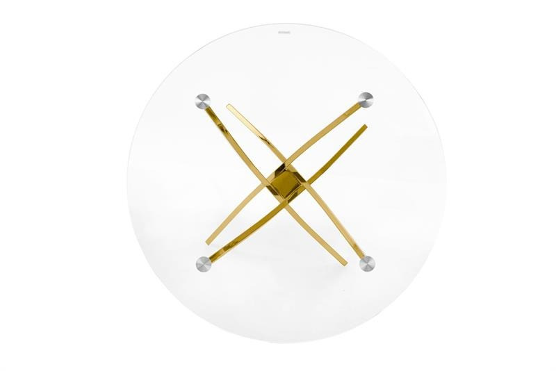 Poze Masa rotunda sticla Raymond gold – d 100 x h 73 cm