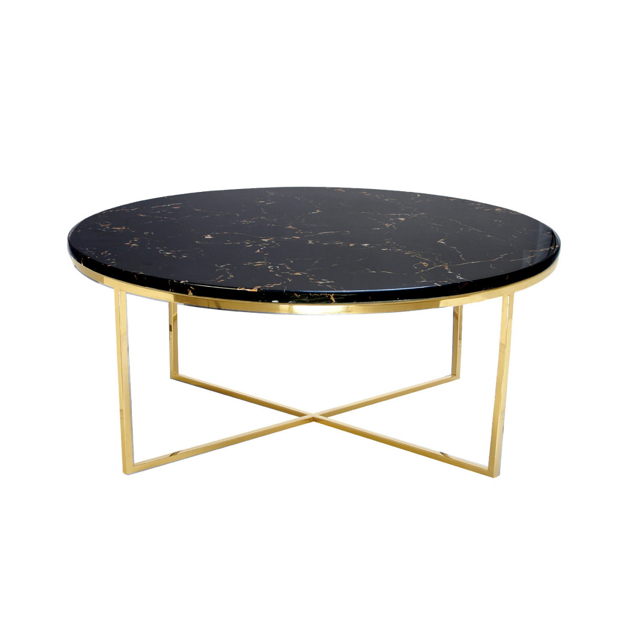 Poze Masuta de cafea Pelio negru/gold si marmura – H42 cm