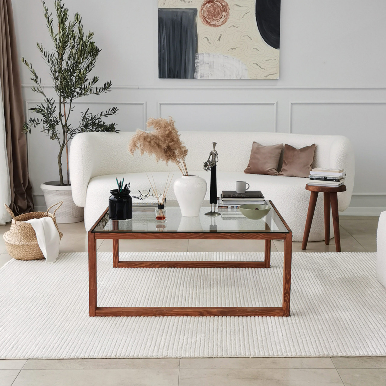 Poze Masuta de cafea Via transparent/stejar