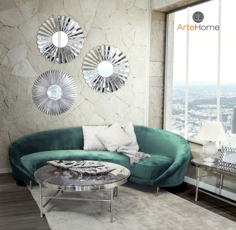 Poze Oglinda rotunda Violett Silver – Ø90 cm
