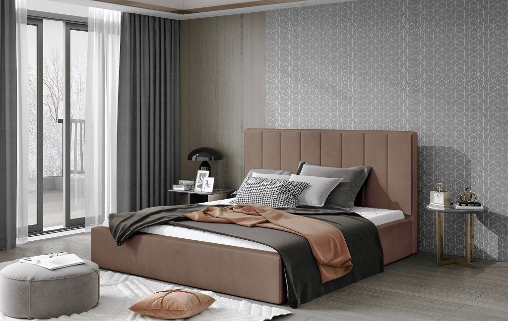 Poze Pat tapitat Audrey – 160/200, L223 x l160 x h93 cm
