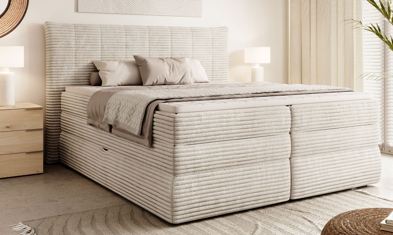 Poze Pat tapitat boxspring Amber 160x200 cm