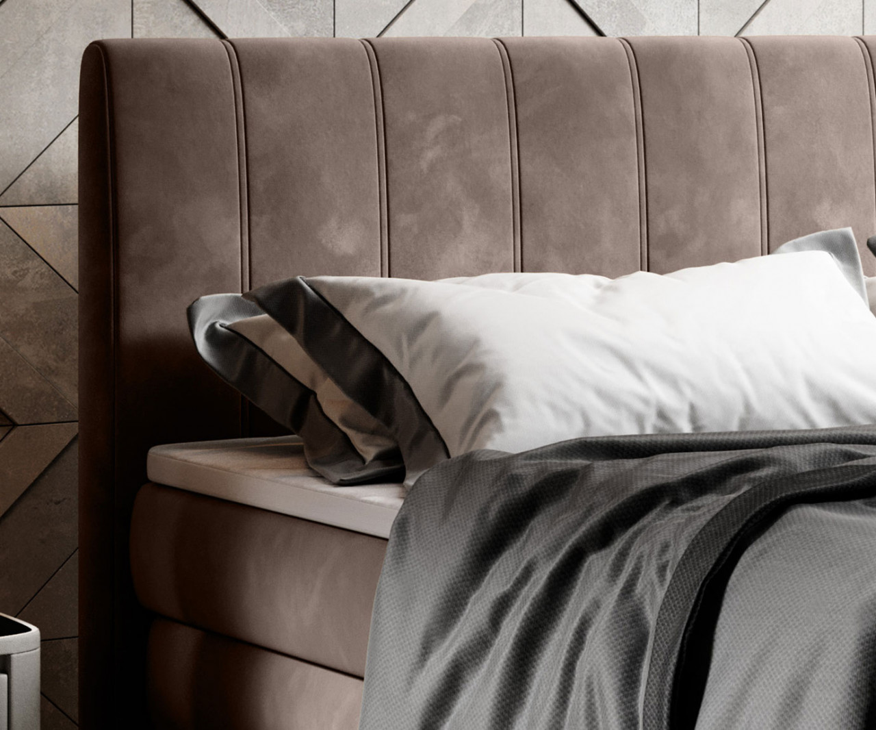 Poze Pat tapitat boxspring Carina 180x200 cm