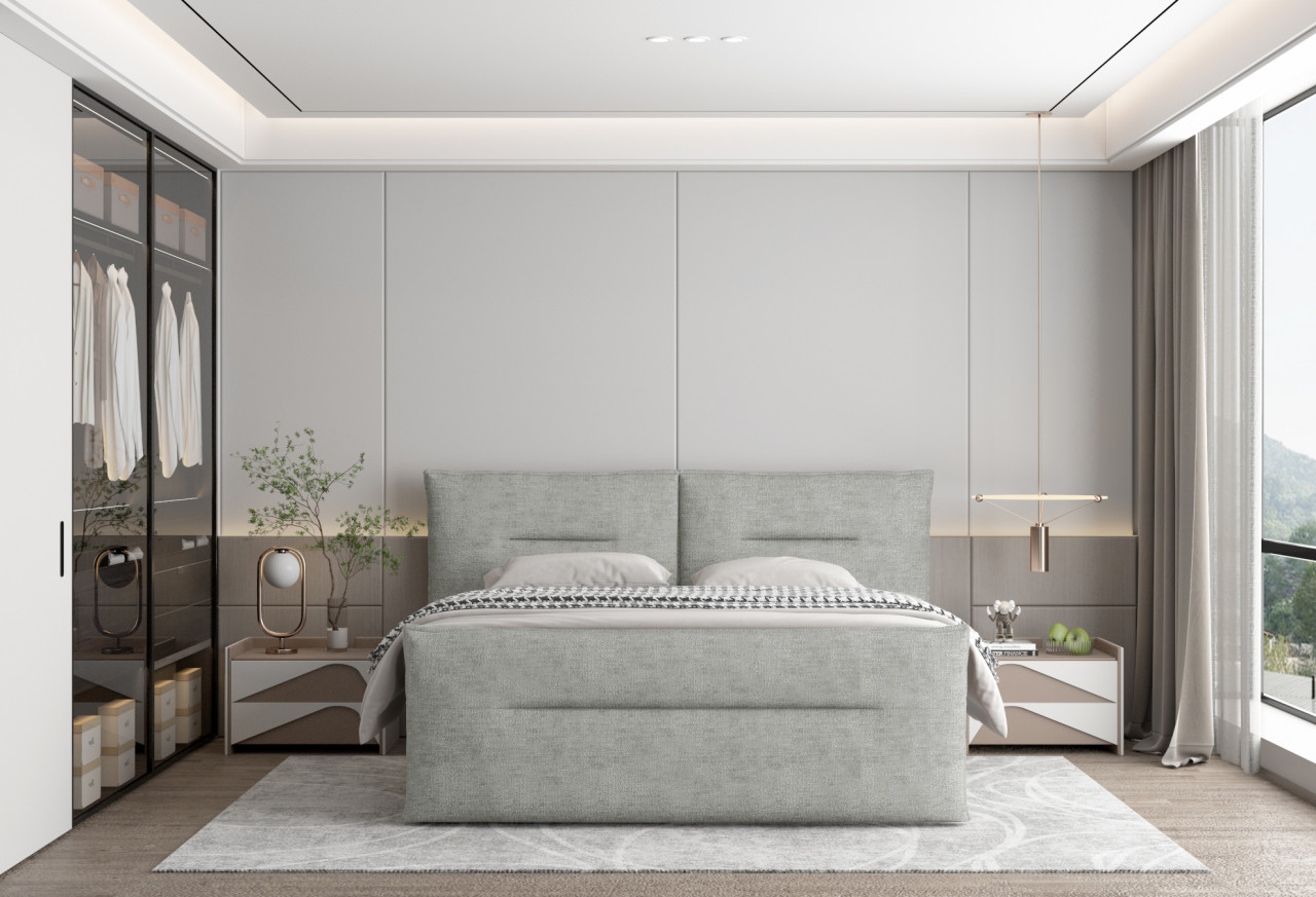 Poze Pat tapitat boxspring Elma 140x200 cm