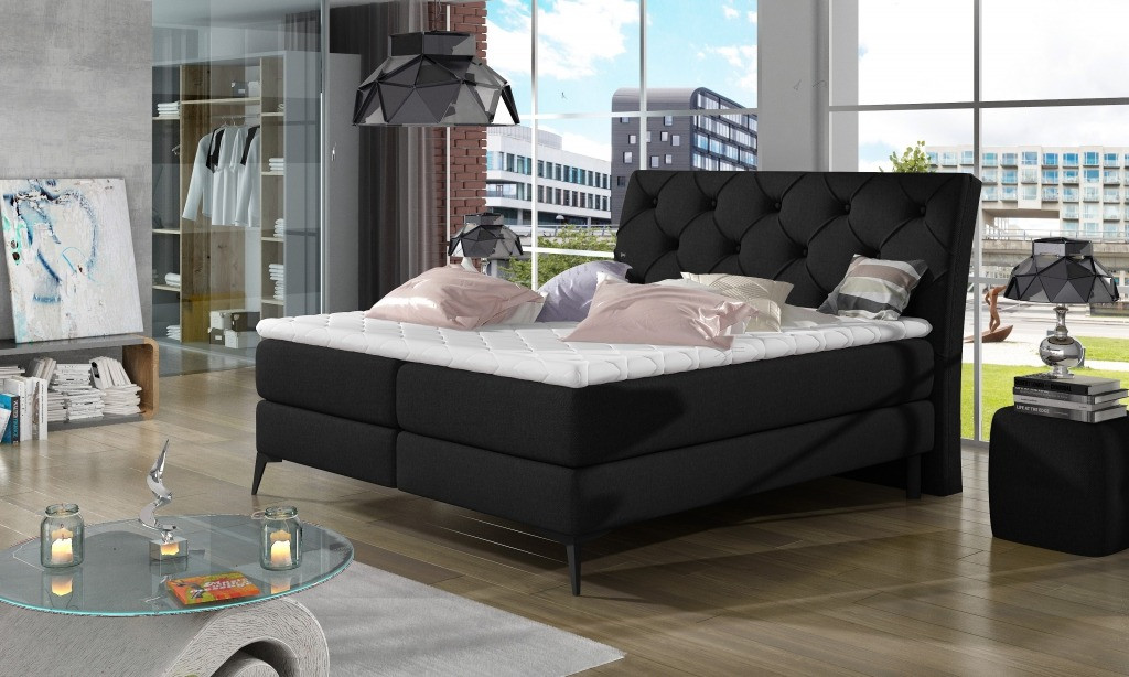 Poze Pat tapitat boxspring Laos – 160/200 cm