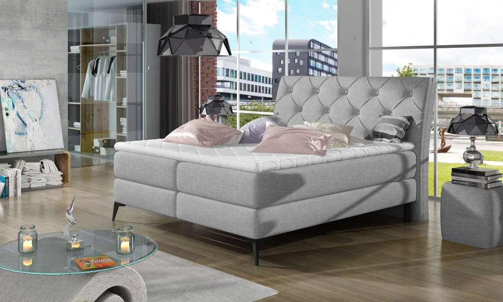 Poze Pat tapitat boxspring Laos – 160/200 cm