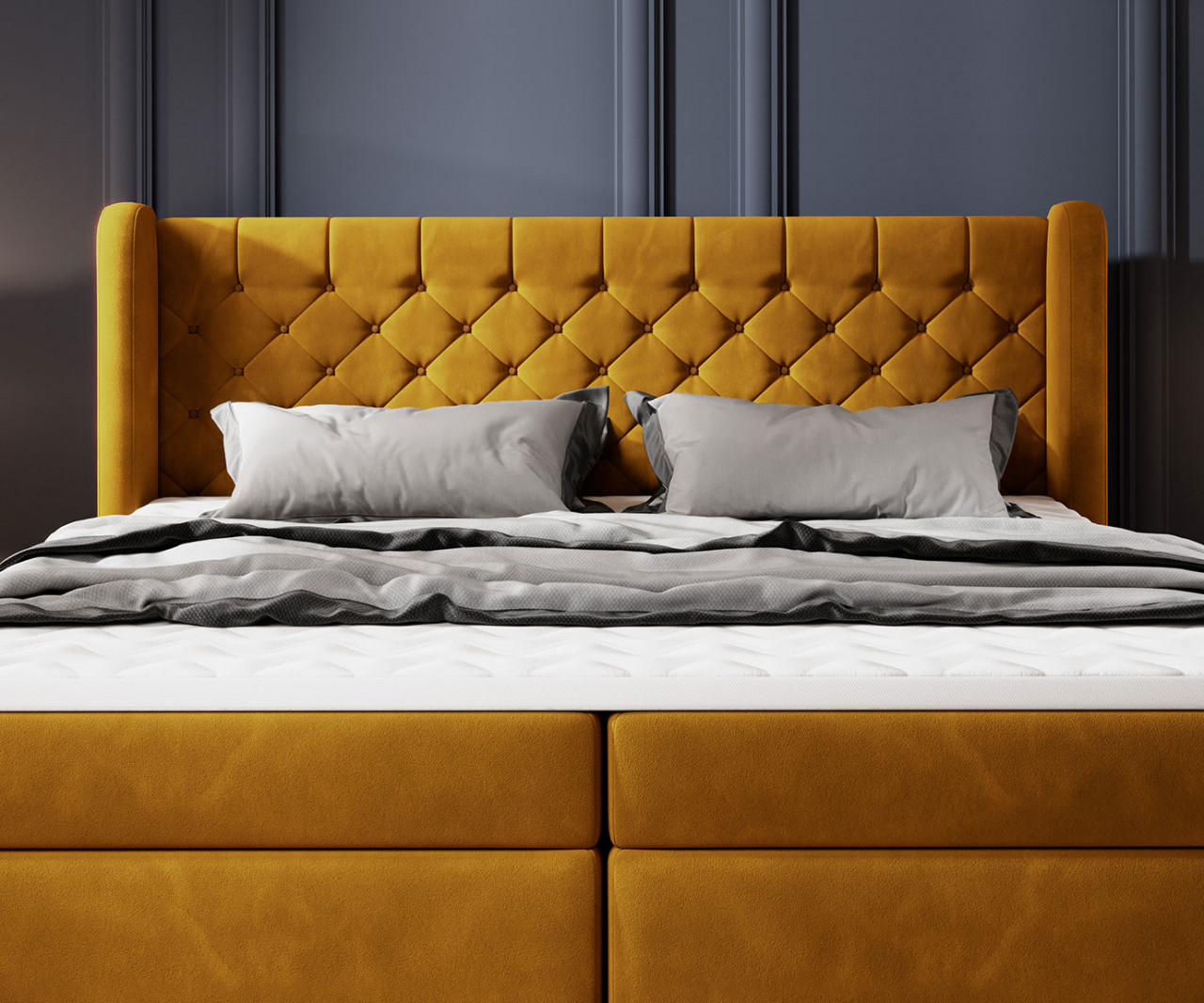 Poze Pat tapitat boxspring Madison 180x200 cm