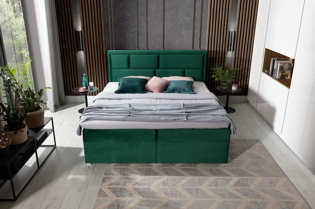 Poze Pat tapitat boxspring Meron – 140/200 cm