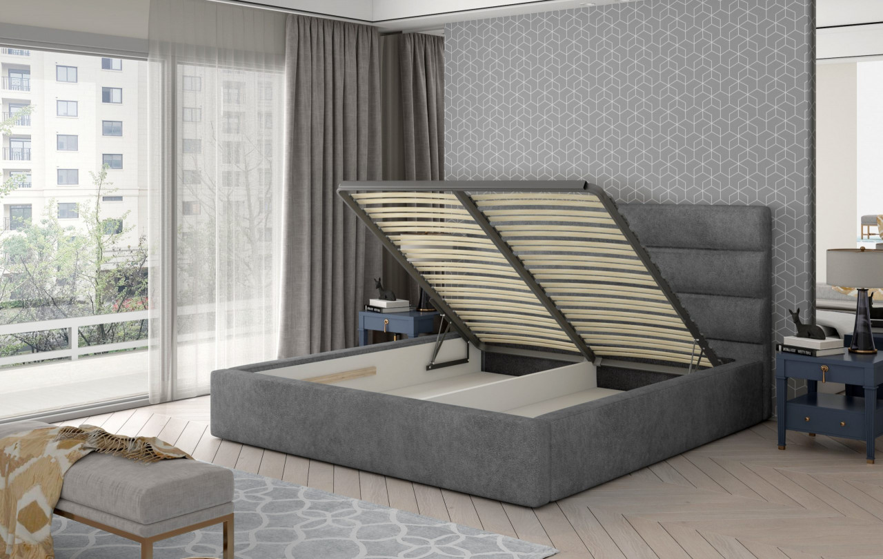 Poze Pat tapitat Caramel – 140/200, L223 x l140 x h93 cm