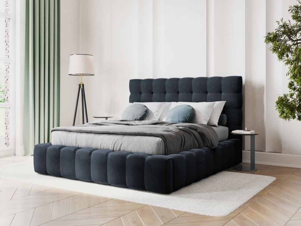 Poze Pat tapitat catifea Bali – 200×200 cm