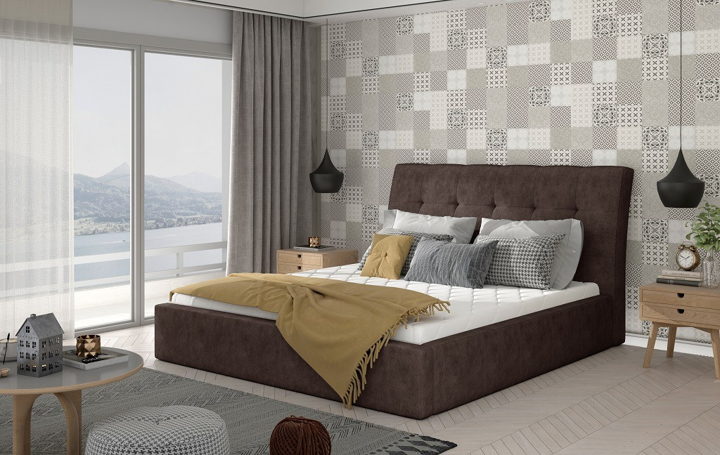 Poze Pat tapitat Inge – 160/200, L223 x l160 x h93 cm