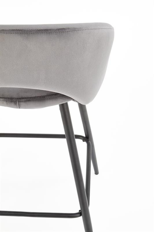 Poze Scaun de bar H-96 velvet gri - H89 cm