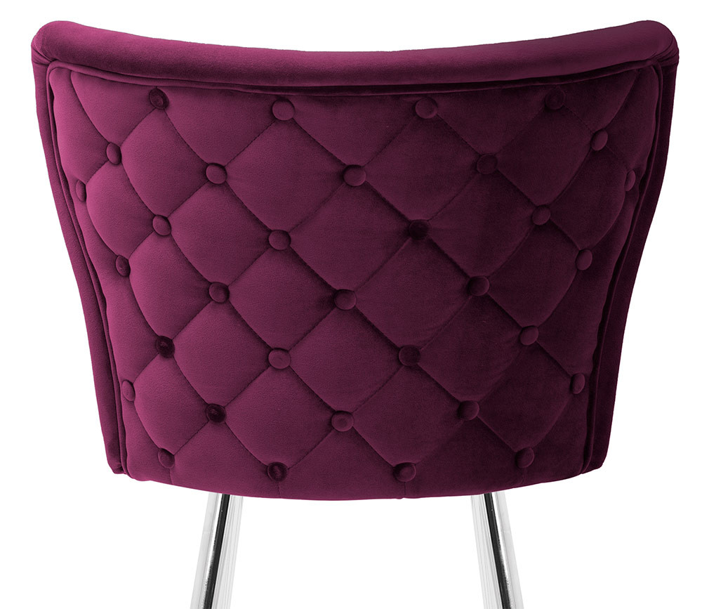 Poze Scaun de bar Modena burgundy picioare silver - H60 cm