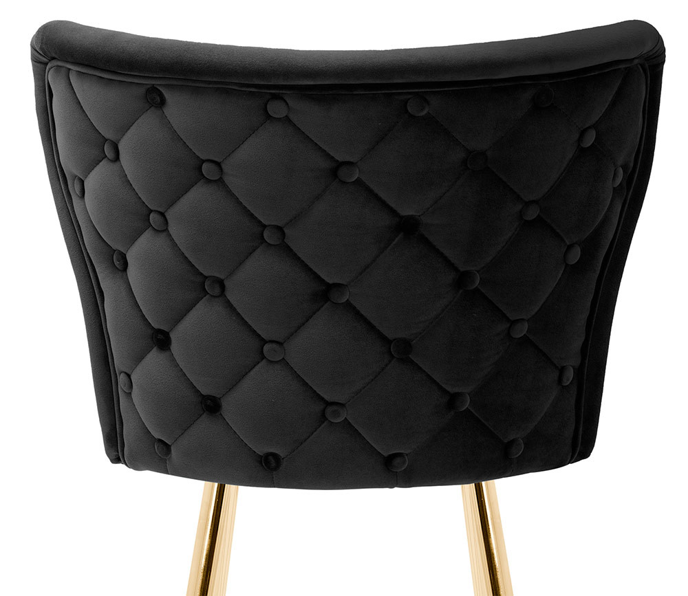 Poze Scaun de bar Modena negru picioare gold - H60 cm
