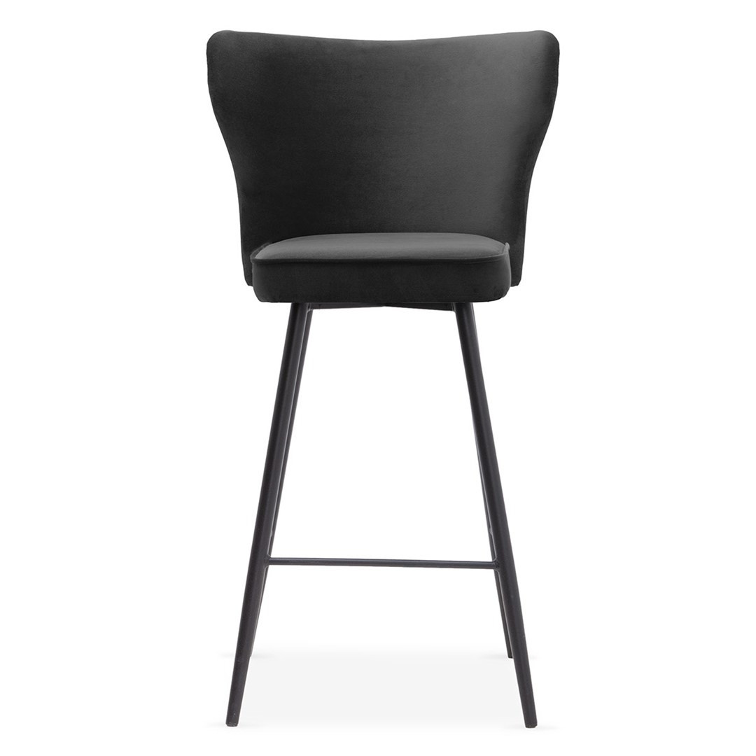 Poze Scaun de bar Modena negru picioare negru - H60 cm