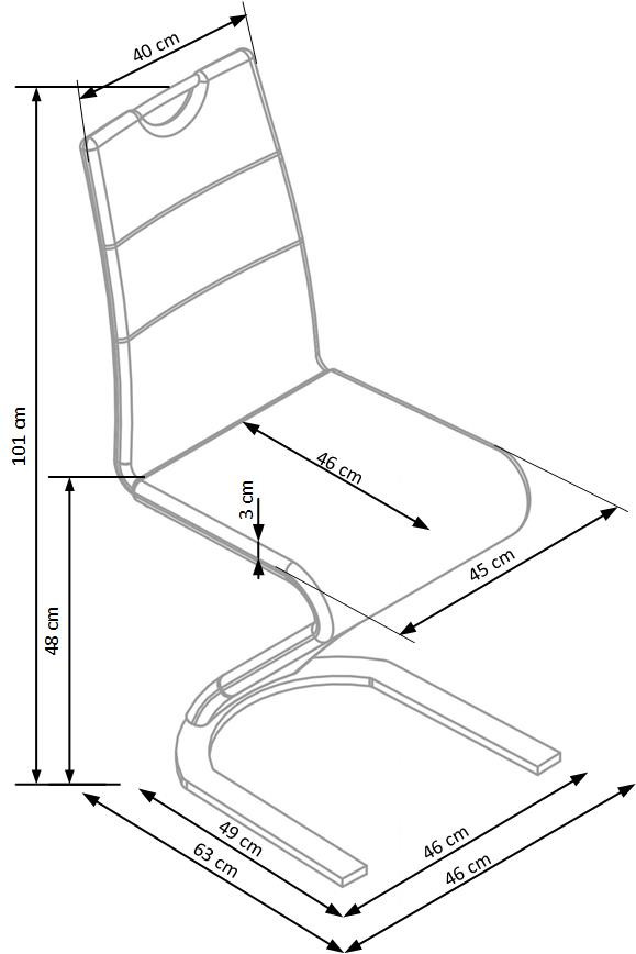 Poze Scaun K188 piele ecologica negru