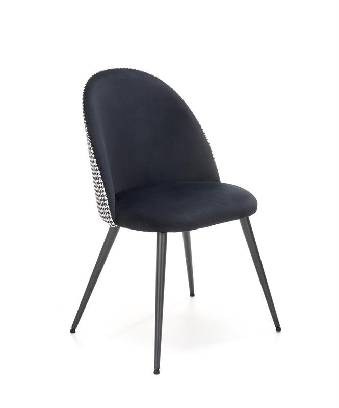 Poze Scaun K478 Velvet Alb-Negru - H 84cm