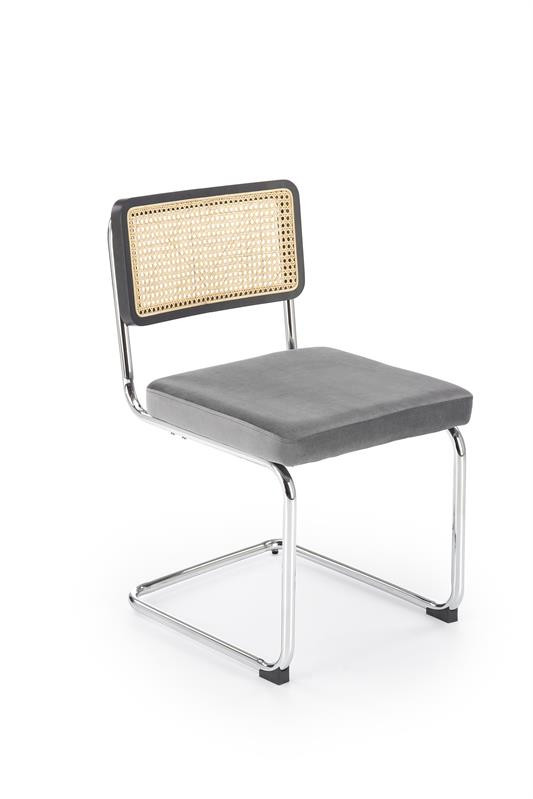 Scaun k504 ratan natural - velvet gri