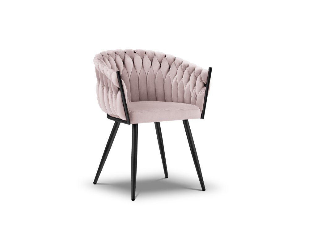 Poze Scaun tapitat cu catifea Shirley/picioare negre - H76 cm