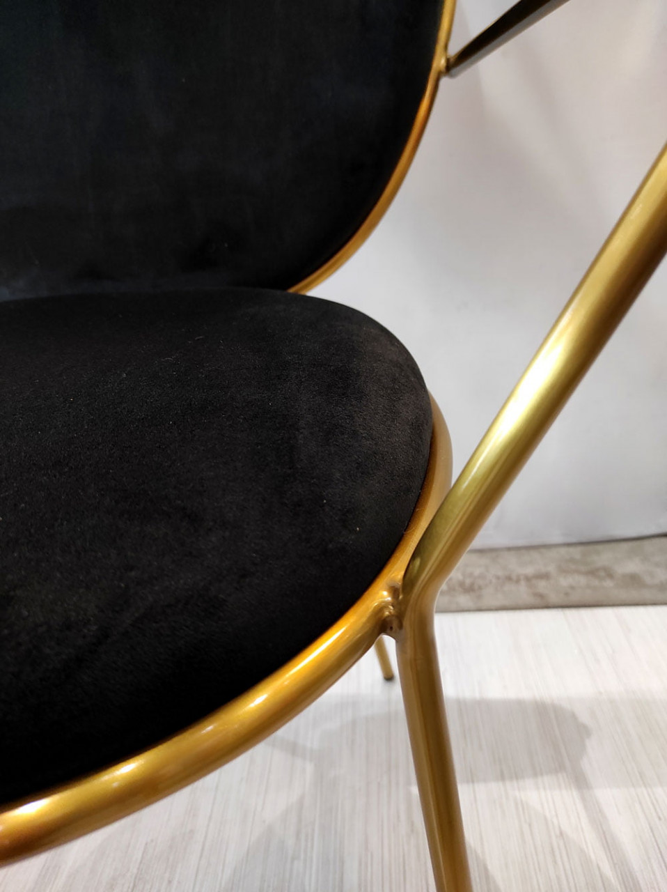 Poze Scaun tapitat Etienne negru/gold – H95 cm