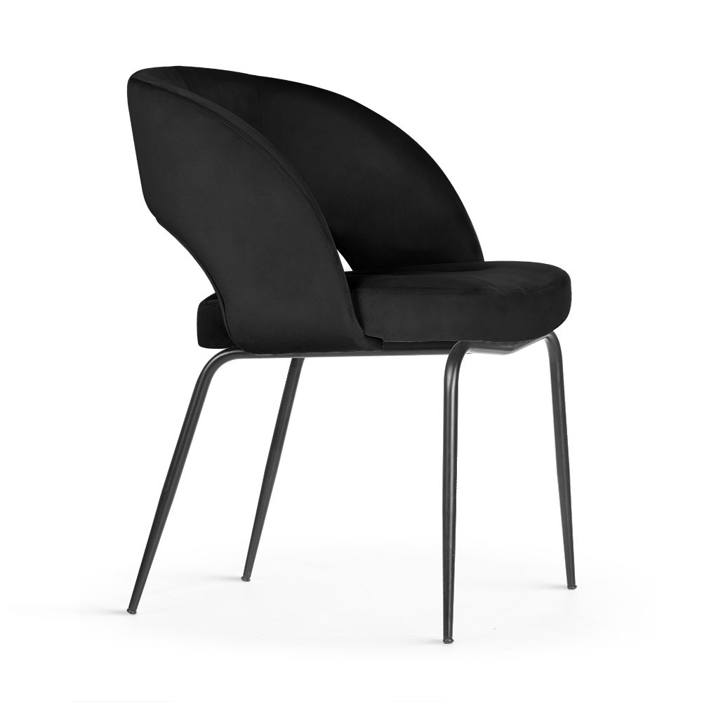 Poze Scaun tapitat Lizbona negru/negru – H79 cm