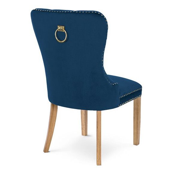 Poze Scaun tapitat Madame II Gold stejar-albastru - H 101 cm