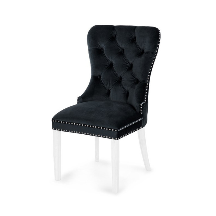 Poze Scaun tapitat Madame negru - H 101 cm
