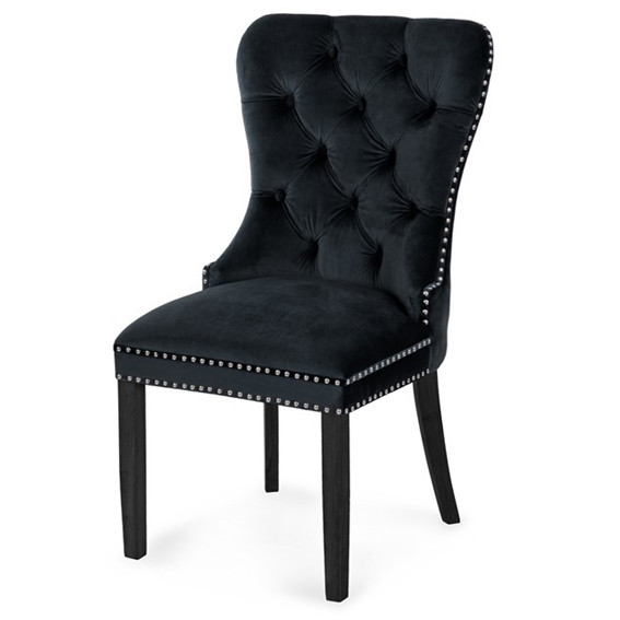 Poze Scaun tapitat Madame negru-negru - H 101 cm