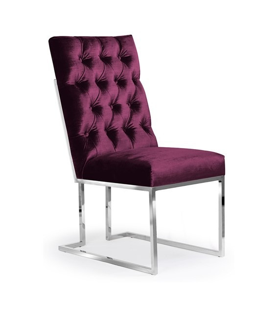 Poze Scaun tapitat Paul burgundy/silver - H97 cm