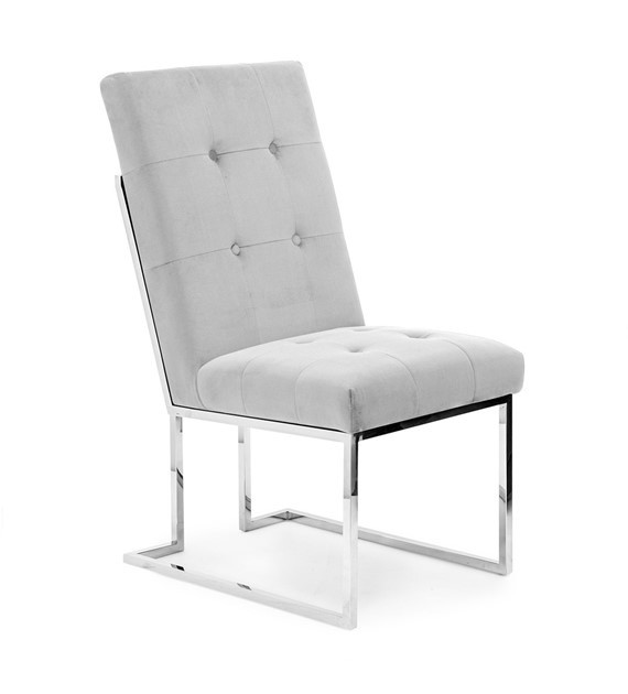 Poze Scaun tapitat Pierre gri/silver - H97 cm